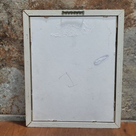 Framed Wall Art Southwest Tribal Eagle Oval Stone Matted Shadow Box Artist Signe - Picture 3 of 11